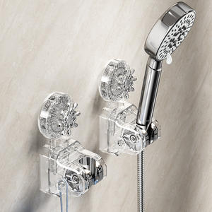 Support de pommeau de douche transparent universel à ventouse, sans perçage, design moderne, support simple - Product Image 1