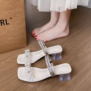 รองเท้าแตะแบบสวมสไตล์ฝรั่งเศสสำหรับผู้หญิง พื้นหนา รูปทรงหยดน้ำ ดีไซน์ Evergreen นุ่มสบาย เหมาะสำหรับฤดูใบไม้ผลิ ฤดูร้อน ฤดูใบไม้ร่วง - Product Image 2