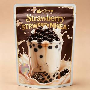 Wholesale Sticker Mylar Bags <strong>Starburst</strong> - Milk Tea &amp; Boba Themed High Barrier Pouch for Edible - Product Image 1