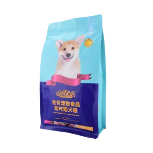 Custom Printed 5Kg 100Microns NY/AL/CPP Registered Matte Printing Heat Sealing Plastic Pet Dog Food Bottom Gusset Packaging Bags