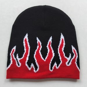 Ngọn lửa dệt kim Mũ Châu Âu và mỹ hip-hop đường phố Jacquard Mũ mùa thu và mùa đông ngoài trời ấm áp Windproof lạnh mũ - Product Image 3