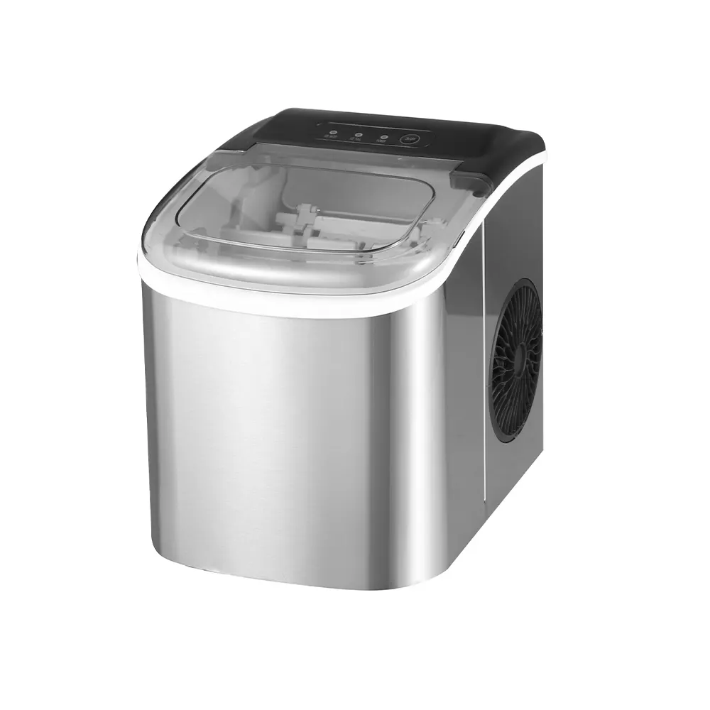 Mini Ice Cube Maker elettrico 95W uso domestico macchina per la produzione di ghiaccio rotonda automatica 12kg compressore a basso rumore macchina per la produzione di ghiaccio