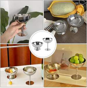 Copas de Acero Inoxidable de Alta Gama para Helado, Tazones para Sundae, Vasos con Luz LED, Postres, Modernos para Fiestas de Cumpleaños - Product Image 5