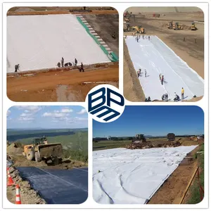 150กรัม250กรัมผ้ากรองผ้านอนวูฟเวน Geotextile ม้วนหนุนสำหรับบ่อ