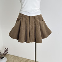 Jupe plissée taille haute en velours côtelé à bout pointu, style danse, pour femme, automne-hiver, anti-plis, coupe culotte courte