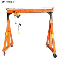 Grue portique mobile électrique réglable, grue portique manuelle à structure simple avec palan électrique de 1 tonne