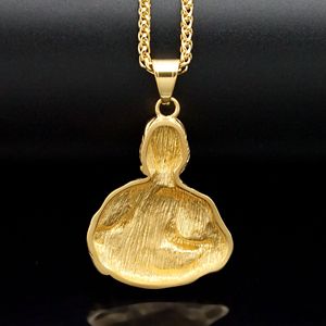 Collar con Colgante de San Judas de Acero Inoxidable, Chapado en Oro, con Cadena de Eslabones, Estilo Hip Hop, Joyería de Regalo - Product Image 3