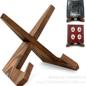 Wooden X-shaped Display Rack Solid Wood Creative <b>Stand</b> For <b>Records</b> Books Tableware Home Decor - Product Image 4