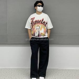 เสื้อยืดพิมพ์ลายตามสั่ง ยูนิเซ็กซ์ ผ้าคอตตอนหนา 220 กรัม ทรงบ็อกซี่ วินเทจ ตัดสั้น เสื้อยืดโอเวอร์ไซส์ คุณภาพสูง พิมพ์ลายกราฟิก - Product Image 3