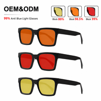Lunettes de sommeil biohacking faites à la main avec verres rouges/ambre |   Écologique |   Soutien du rythme circadien à base de mélatonine |   Montures en bio-acétate
