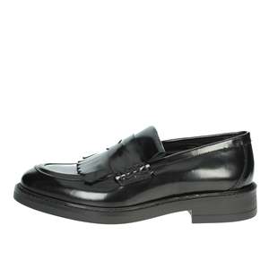 Mocassins pour homme Veni en cuir noir, chaussures formelles à enfiler - Product Image 1