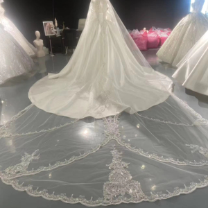 Voile de mariée 5 mètres de long voile de mariage en <span class=keywords><strong>dentelle</strong></span> avec peigne accessoires de mariage - Product Image 1