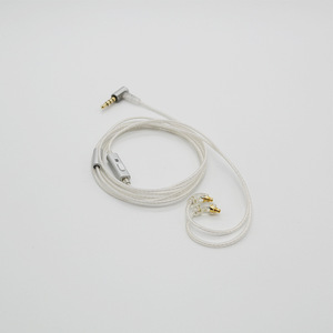 Câble d'écouteurs détachable MMCX plaqué argent DIY avec micro blanc 120 cm en nylon TPE pour MP3 - Product Image 4