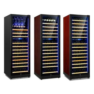 卸売 自立型のワインクーラーキャビネット-168ボトルコンプレッサーワインクーラー冷蔵庫チラー赤と白のワインセラー自立