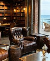 Canapé lounge en bambou, bar à whisky américain, table et chaises de style western vintage, chaise individuelle Tiger