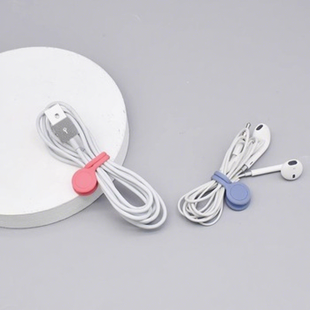 New Products 2026  Factory Silicone Magnetic Cable Organizer Data Cable Winder Clip Storage Durable for Travel/Desktop