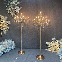 Bougeoir de mariage lumineux en métal haut de gamme, support de lampadaire LED, décoration de scène de fond, nouvelle arrivée