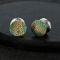 Vente en gros de tunnels en acrylique en acier inoxydable pour piercing Tunnels d'oreille en cristal pour bijoux de piercing Tunnels d'oreille Jauges d'oreille