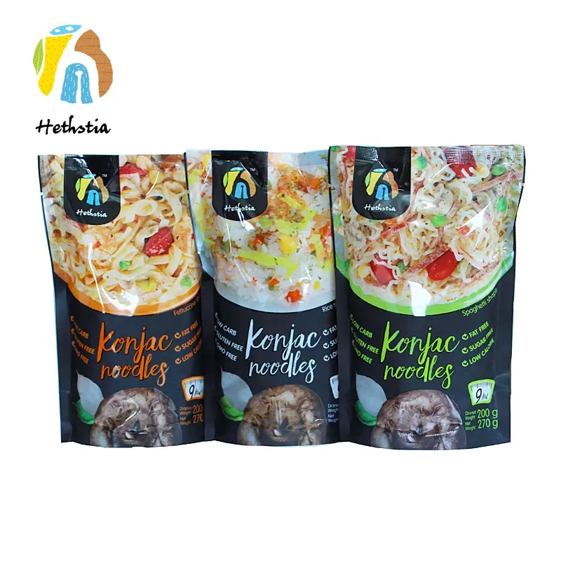 Campione gratuito low carb delicious health wet konjac shirataki spaghetti ramen istantanei pasta