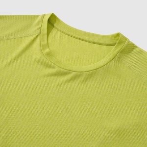 T-shirt en maille décontracté 100 % coton de haute qualité, vert citron et gris, séchage rapide, respirant, à manches courtes, tricoté pour homme - Product Image 2