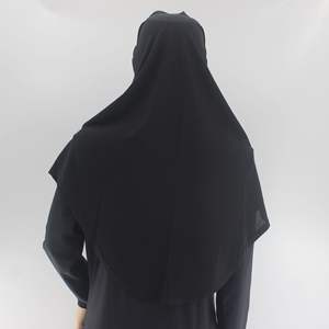 Dubai Oriente Medio Instant Jersey Wrap Hijab Set 2PCS con gorras interiores Poliéster transpirable liso al por mayor - Product Image 6