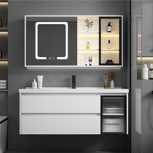 Mueble de Baño KD-8831 Grace, Mueble de Madera para Lavabo Suspendido en Pared, Color Marfil, Espejo de Maquillaje con Soporte para Jabón - Product Image 5