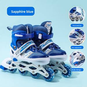 Patins à roulettes professionnels Ruidongle pour enfants <span class=keywords><strong>de</strong></span> 3 à 12 ans, en tissu maillé PU, coque rigide, roues lumineuses, taille réglable - Product Image 4