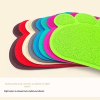 Tapis pour litière de chat avec empreintes de pattes, en PVC imperméable, antidérapant, anti-éclaboussures, pour chats et chiens