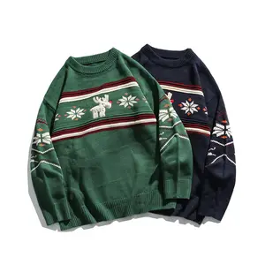 Uniquely designed heavy sweater men sweater christmas outfit knitted green sweaters for men