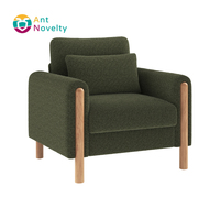 Fauteuil moderne à deux places avec coussin épais, rembourrage doux, chaise confortable et relaxante pour le salon, le bureau ou la chambre à coucher, vert