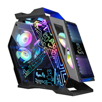 Boîtier d'ordinateur en aluminium de style cool au design nouveau, cadre irrégulier, Micro ATX/MINI ITX, avec verre trempé pour le jeu
