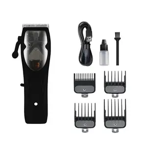 OEM Steel Wholesale Hair Trimmer Electric Hair Clippers Set Professional Adjustable Free Spare Parts 4 comb Clippers