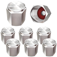 Bouchons de valve de pneu en alliage d'aluminium hexagonal avec joint d'étanchéité, couvre-roues anti-poussière, couleur noire