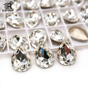 ファビュラスフラットバッククリスタルABトライアングル縫い付けビーズウェディングドレス用バルク衣服アクセサリー - Product Image 2