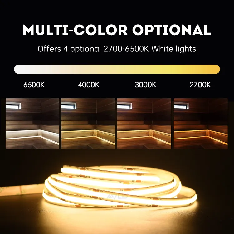 ADLED Bande LED Cob 3 ans de garantie 480led UL ce rohs blanc chaud 6500k lumière 24v flexible bande LED blanche cob