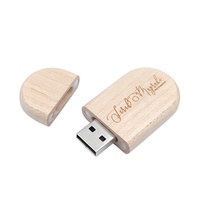 Jaster YONANSON — clé USB ovale en bois personnalisable, idéal pour stockage de données, Logo personnalisé, vente en gros, disque Flash