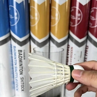 Volant de badminton en plumes de canard, classe 9, droit, hybride, 2 couches, liège, pour tournoi, professionnel, écologique, stable, OEM