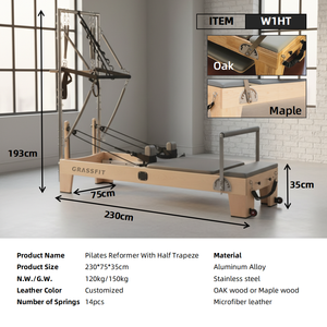 Matériel <span class=keywords><strong>de</strong></span> fitness personnalisé pour la gym : <span class=keywords><strong>Lit</strong></span> d'équilibre d'entraînement Pilates 2-en-1, Machine Reformer Pilates avec tour pour studio <span class=keywords><strong>de</strong></span> yoga et Pilates - Product Image 2