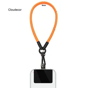 6Mm Korte Mobiele Telefoon Polsband Telefoon Ophangkoord Kleur Sleutelhanger Zwarte Patch Mobiele Telefoon Armband 30Cm