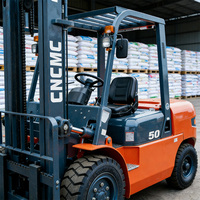 Chariot élévateur diesel CNCMC Direct Sales CPCD50, capacité de charge nominale de 5 tonnes, avec déplaceur latéral hydraulique et pneus pneumatiques