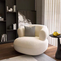 Mobilier élégant pour la maison Chaise ronde avec bras en forme de boucle Chaise de salon moderne en velours pour hôtel Chaise de canapé simple de luxe