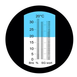 Réfractomètre optique professionnel pour bière et moût, double échelle Brix et densité spécifique, ATC, sans batterie - Product Image 3