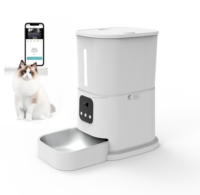 Distributeur automatique de nourriture pour animaux de compagnie avec vidéo HD 1080P, WiFi 5G, grande capacité de 5 L, contrôle à distance par application, bol en acier inoxydable, pour chats et chiens