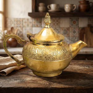 Oriental Style Brass Tea Pot With Lid And Handle Metal <b>Kettle</b> Water Pots Decorative Design - Product Image 4