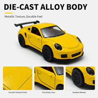 Voiture de sport miniature en métal moulé sous pression 1:36 avec fonction de recul, GTR & 911, portes ouvrantes, pour enfant - Prix usine
