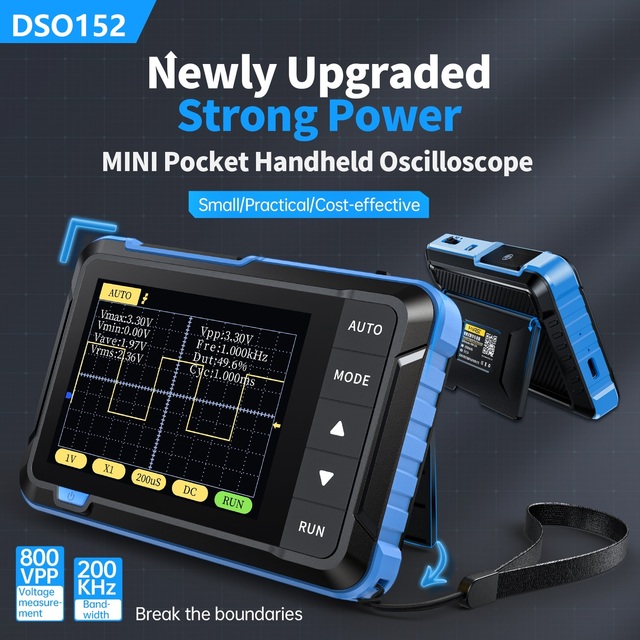 Fnirsi DSO152 USB Mini Handheld Digital Oscilloscope With P6100 Probe 2.5msa/s 200khz Analog Bandwidth 800 Vpp With Pwm Output