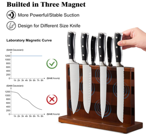 Bloc à couteaux magnétique, organiseur de rangement pour couteaux avec aimants puissants, barre à couteaux murale pour comptoir de cuisine - Product Image 2