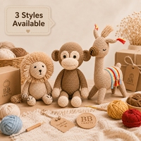 Amigurumi, animaux mignons tricotés à la main, jouets en peluche doux au crochet, poupées en coton, lion, singe, alpaga