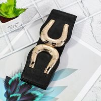Ceinture élastique large pour femme avec boucle en U, accessoires décoratifs pour la taille