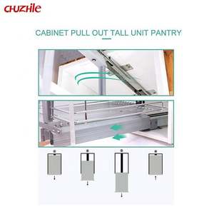 주방 캐비닛 소프트 클로즈 400mm 와이드 풀 아웃 키가 큰 대형 유닛 보관 주방 식료품 저장실 주최자 현대 스테인레스 스틸 - Product Image 5